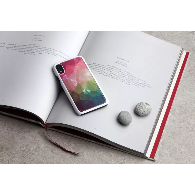 Dėklas išmaniajam telefonui iKins, skirtas iPhone XR – vandens gėlių dizainas, baltas