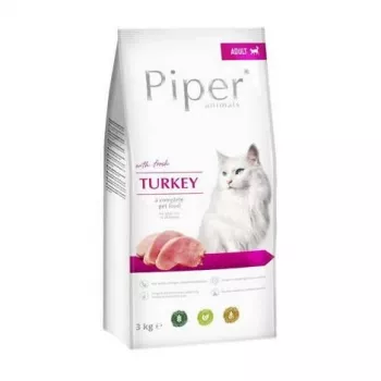 Sausas kačių ėdalas Dolina Noteci Piper su kalakutiena, suaugusioms katėms, 3 kg, 35% baltymų, 15% riebalų, be glitimo ir sojos