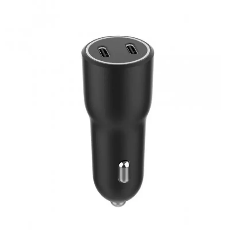 Automobilinis maitinimo adapteris Gembird TA-UC-C2PD40-CAR-01 (40W, 2xUSB-C PD) juodas