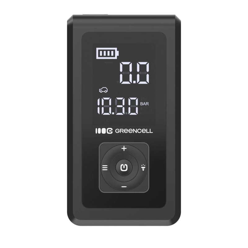 Power bank Green Cell CJSGC03 8000 mAh Li‑Ion, OLED ekranas, USB‑C ir USB‑A, 500 mA išėjimas, įmontuotas žibintuvėlis