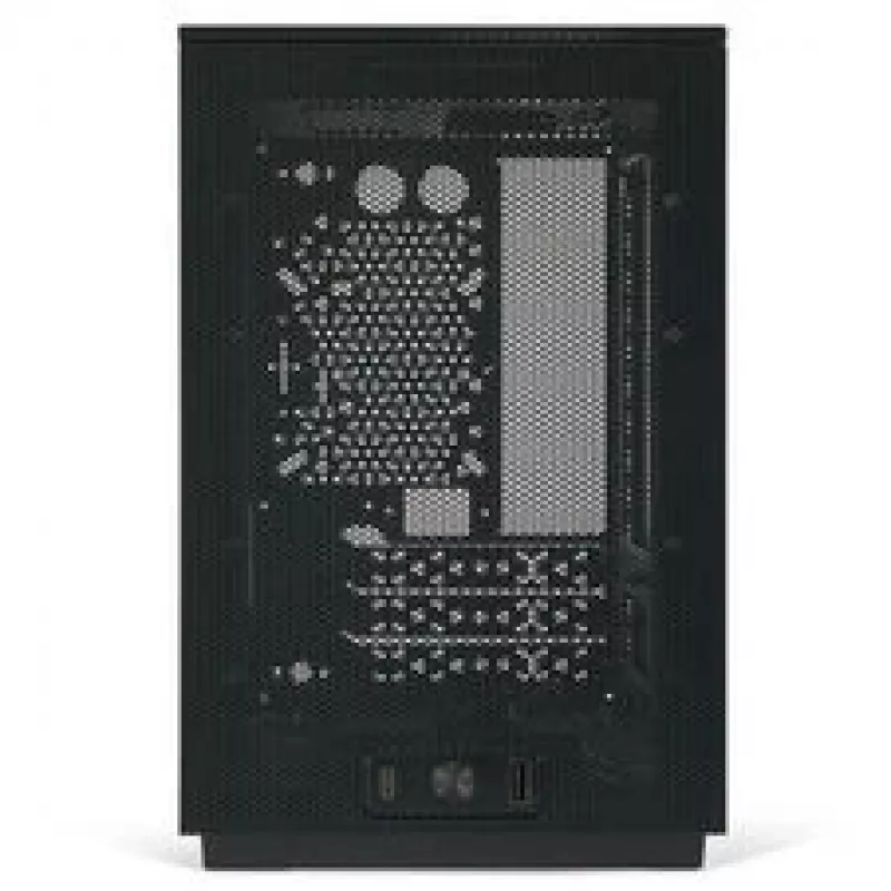 Mini ITX/ATX kompiuterio korpusas ssupd Meshroom D (CS-MRD-BK-1) – kompaktiškas juodas korpusas su tinklelinėmis plokštėmis