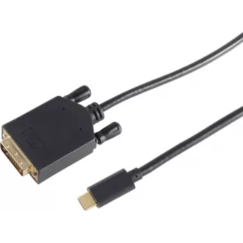 Laido adapteris S/CONN 10-58045 3 m DVI-D USB Type-C juoda