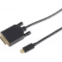Laido adapteris S/CONN 10-58045 3 m DVI-D USB Type-C juoda