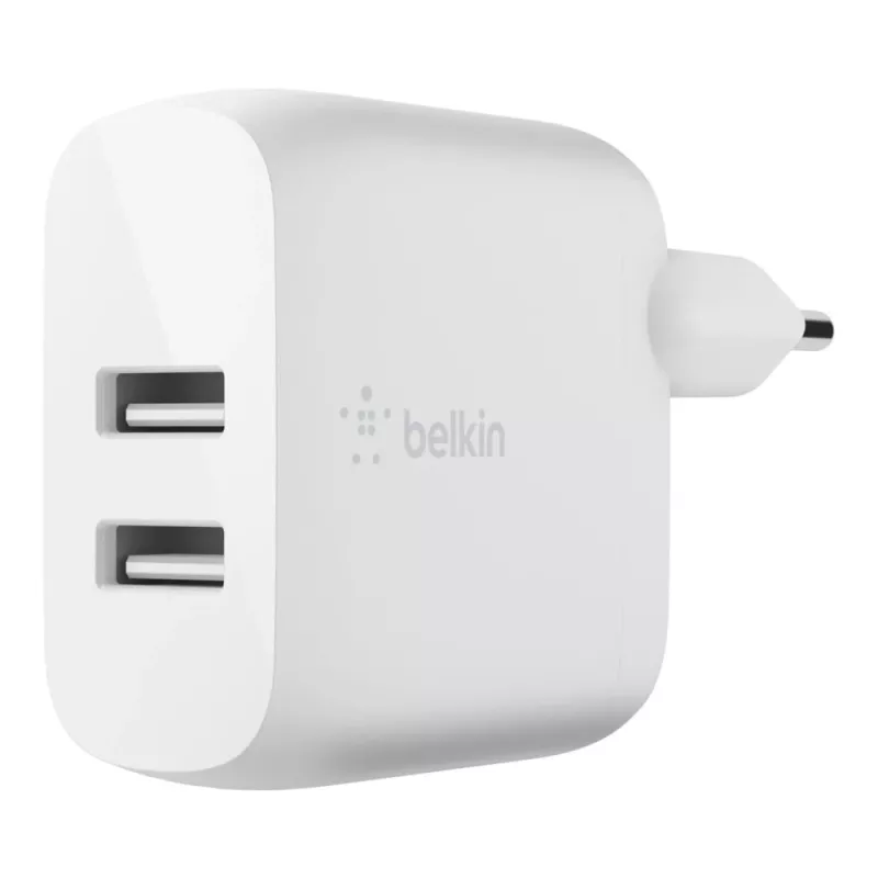 Belkin BOOST CHARGE maitinimo blokas 24 W QC 3.0 2 USB prievadai baltas WCB002VFWH