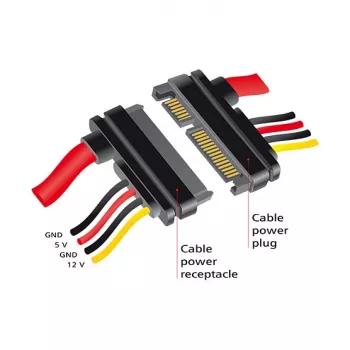 SATA ilginimo kabelis DeLOCK 83803 0,3 m SATA 22 kontaktų juoda raudona geltona
