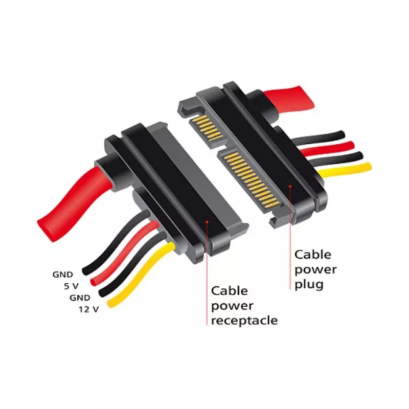 SATA ilginimo kabelis DeLOCK 83803 0,3 m SATA 22 kontaktų juoda raudona geltona