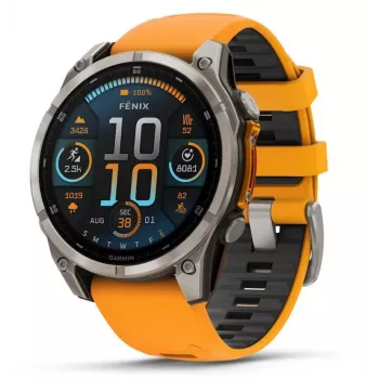 Garmin fenix 8 3,56 cm (1,4 inch) AMOLED 47 mm Skaitmeninis 454 x 454 pikseliai Liečiamas ekranas Grafitas Wi-Fi GPS (palydovas)