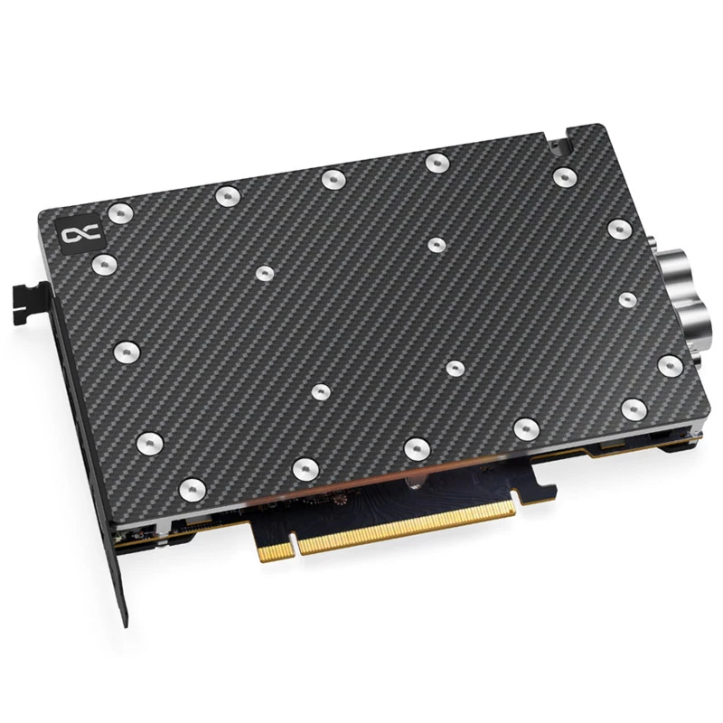 Vandens blokas + galinė plokštė Alphacool ES GPX Carbon/Copper 13395 1/4 colio
