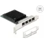 Tinklo plokštė DELOCK PCI Express x4 2.5 Gigabit LAN su 4x RJ45 prievadais