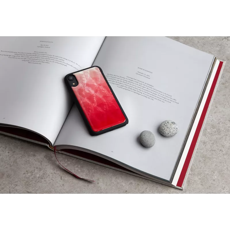 Dėklas iKins iPhone XR — dviejų spalvų rožinio ežero ir juodos apsauginis dėklas