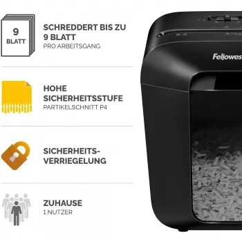 Fellowes Powershred LX50 popieriaus smulkintuvas, smulkinimas į daleles, juodos spalvos