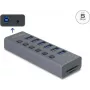 USB 3.0 išorinis 6 prievadų centras DELOCK 64237 su atskirais jungikliais ir SD/MicroSD kortelių lizdu