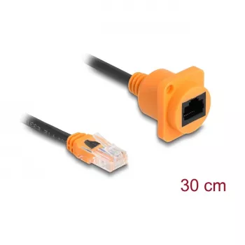 DeLOCK tinklo kabelis 90804 0,3 m Cat5e U/UTP RJ-45 juodai oranžinis