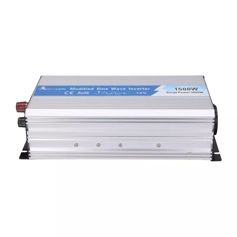 Extralink įtampos keitiklis 12V – 230V, 1500W, modifikuotas sinusas OPIM-1500W