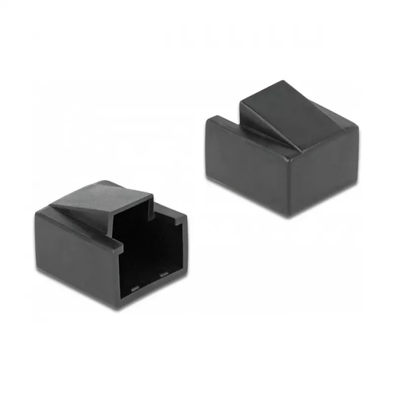 DeLOCK 86470 RJ45 kištukų apsauginiai dangteliai, juodi, 10 vnt.