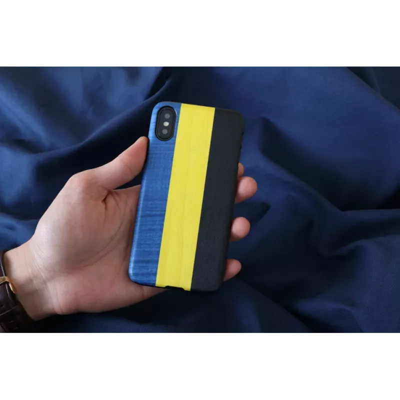 Dėklas iPhone X/XS man and wood dandy mėlyna juoda, apsauginis kietas apvalkalas