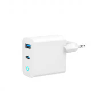 Gembird TA-UC-PDQC65L-W-01 universalus greitasis mobiliojo įrenginio įkroviklis, balta spalva, AC, 65W, GaN