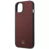 Mercedes MEHCP13SPSQRE iPhone 13 mini 5,4 raudonas kietas dėklas su odine žvaigždžių rašto apdaila