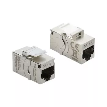 Keystone modulis DELOCK RJ45 Cat.6A su varžtiniu apsauginiu dangteliu, mėlynas