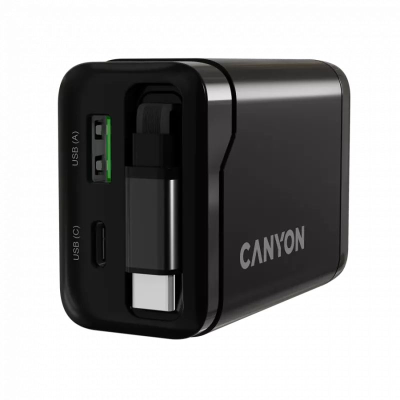 CANYON OnCharge 65RC 65W PD QC EU kištukas, juodas