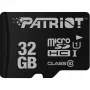 MicroSDHC atminties kortelė PATRIOT PSF32GMDC10 — 32 GB, UHS‑I, Class 10 (U1), V10, 80 MB/s, juoda