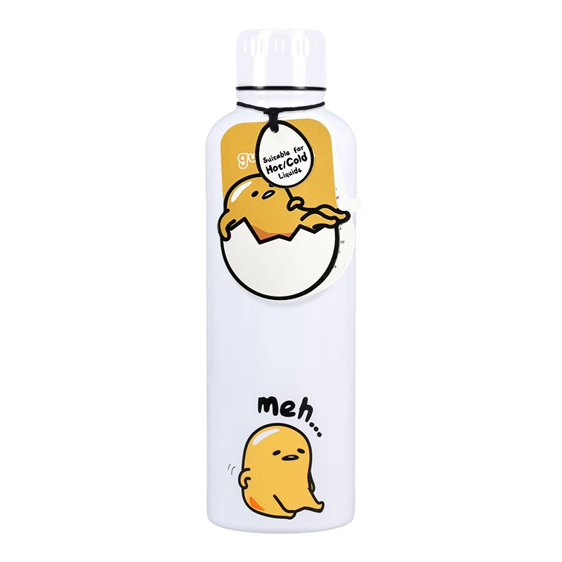 Paladone Gudetama metalinis vandens butelis – izoliuotas nerūdijančio plieno butelis su personažo dizainu