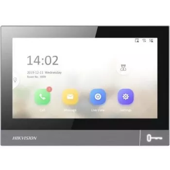 Videodurų skydelis vidaus Hikvision DS-KH8381-WTE1 7 colių 1024x600, PoE, Wi‑Fi, MicroSD
