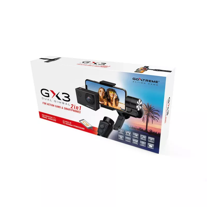 GoXtreme GX3 3 ašių stabilizatorius rankiniam naudojimui, skirtas kameroms ir veiksmo kameroms