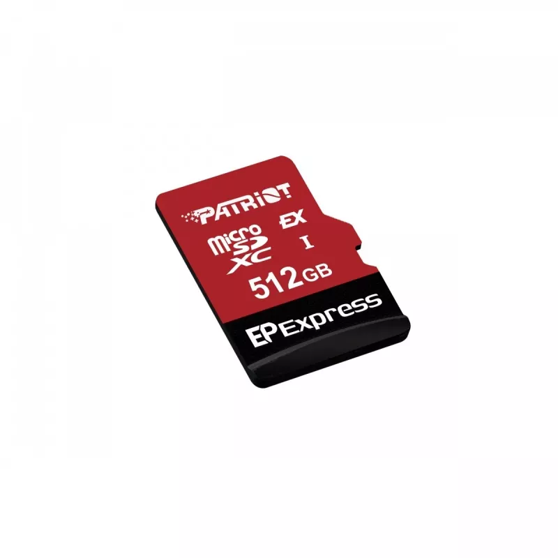 PATRIOT PEF512GEPEXMCX MicroSDXC atminties kortelė 512 GB UHS-I U3 V30 Class 10, skaitymas 800 MB/s, rašymas 600 MB/s, rašymo apsaugos jungiklis