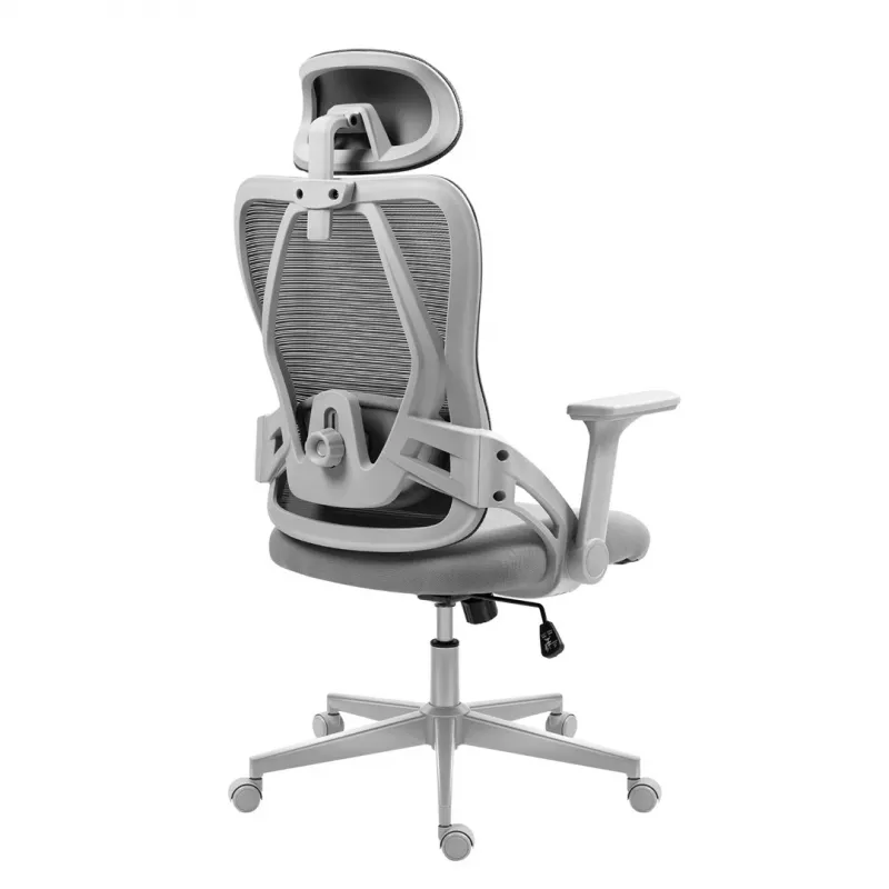 Žaidimų kėdė huzaro Combat 2.7 – ergonominė audeklinė kėdė su tinkliniu atlošu, pilka