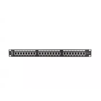 Patch panel 1U LANBERG PPS6-1024-B, 24 prievadai Cat6, metalinis, juodas, 442×114.5×44,5 mm