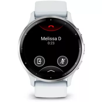 Išmanusis laikrodis GARMIN Venu 3 — 1,4 colio AMOLED, 45 mm korpusas, GPS, Wi‑Fi, 8 GB, sidabrinis/baltas, silikoninis dirželis