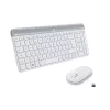 Logitech Slim Wireless Combo MK470 - belaidis klaviatūros ir pelės rinkinys, 2,4 GHz, ispanų kalba, šviesiai balta (920-009199)