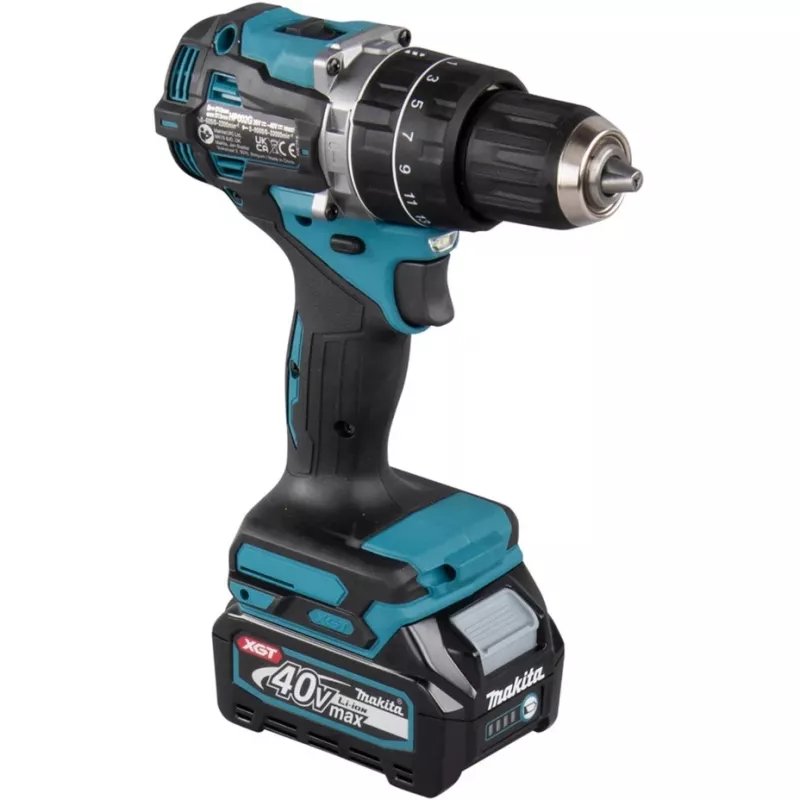 Makita besmūgis rotacinis plaktukas / gręžtuvas 2 greičiai, raktinis griebtuvas 13 mm, 64 N·m, 2 baterijos ir įkroviklis, 40 V