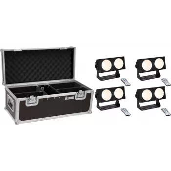 LED šviestuvų rinkinys EUROLITE CBB-2 COB WW 4× su transportiniu dėklu