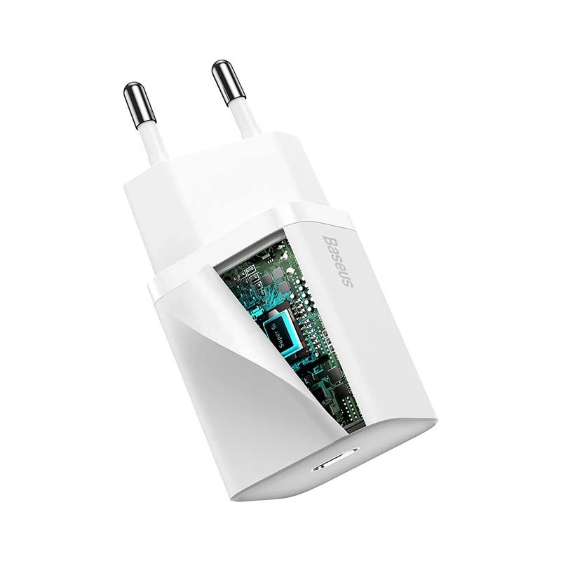 Baseus Super Si Smartphone White AC greitasis kroviklis patalpoms
