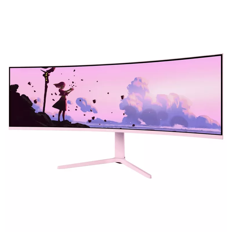 Lenktas monitorius Arozzi Nova 49 inch (124,5 cm) Dual QHD 5120×1440 LED VA 32:9 4 ms Rožinis