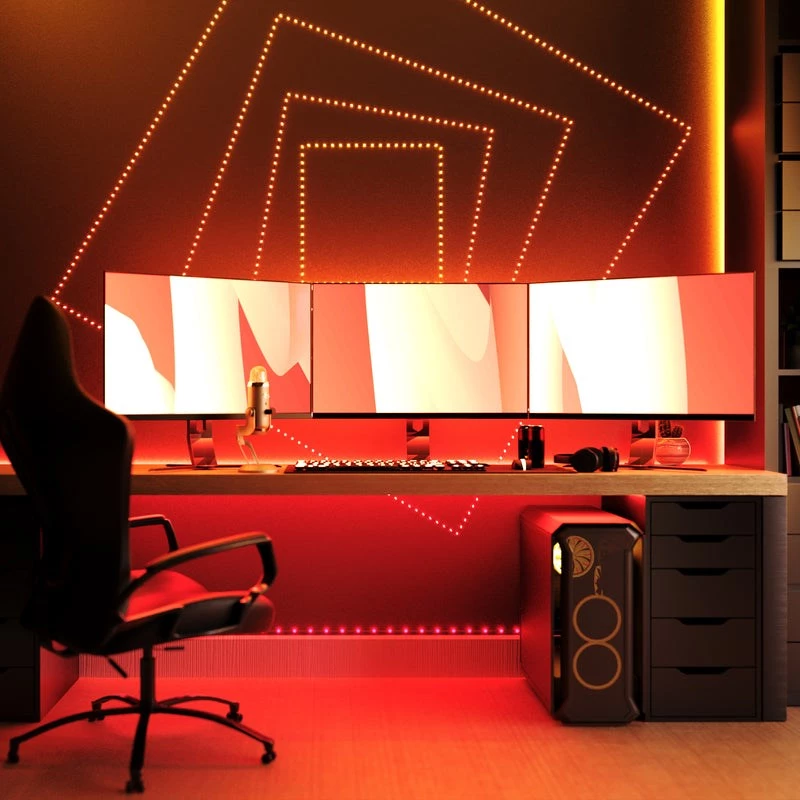 LED girlianda Twinkly TWD200STP-TEU įvairiaspalvė vidaus juosta, 5 cm tarpai, IP20, permatomas kabelis