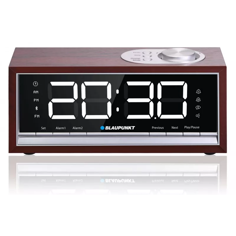 Nešiojamas radijo imtuvas su žadintuvu BLAUPUNKT CR60BT — FM PLL, Bluetooth, LED ekranas, 60 atminties stočių, baterija/DC, CR2032 atsarginė