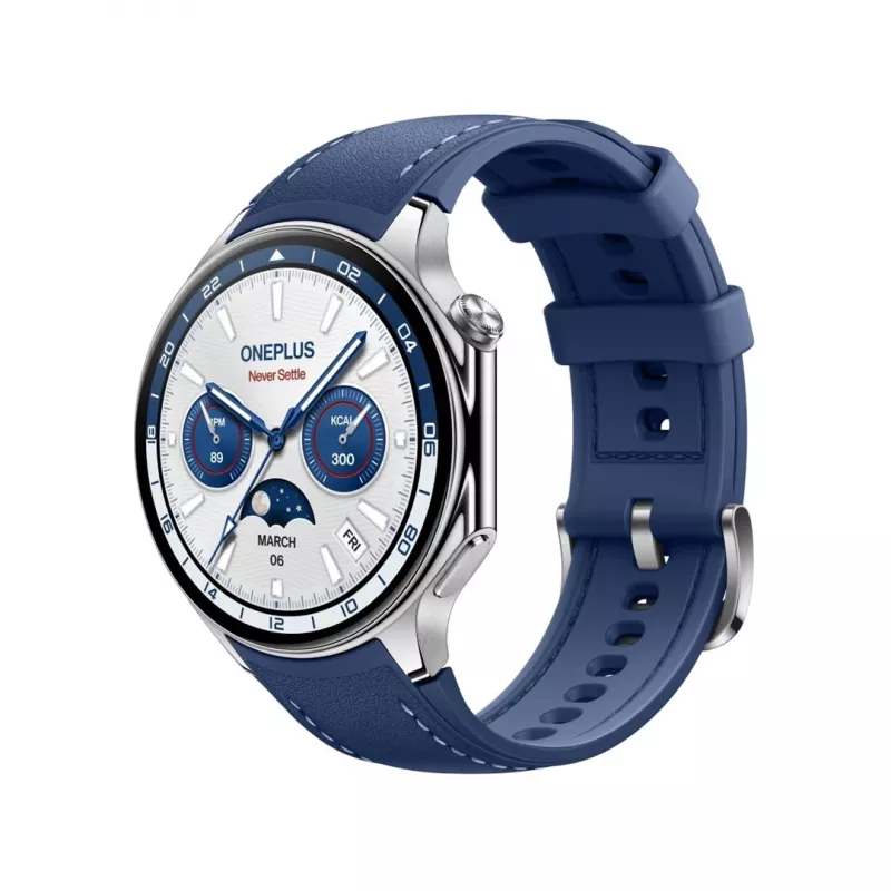 Išmanusis laikrodis ONEPLUS OnePlus Watch 2 47 mm, 1,43 colio AMOLED, 466×466, 32 GB, Wi‑Fi, GPS, mėlynas korpusas