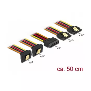 Vidinis maitinimo kabelis DeLOCK 60152 0,5 m 4 x SATA 15 kontaktų