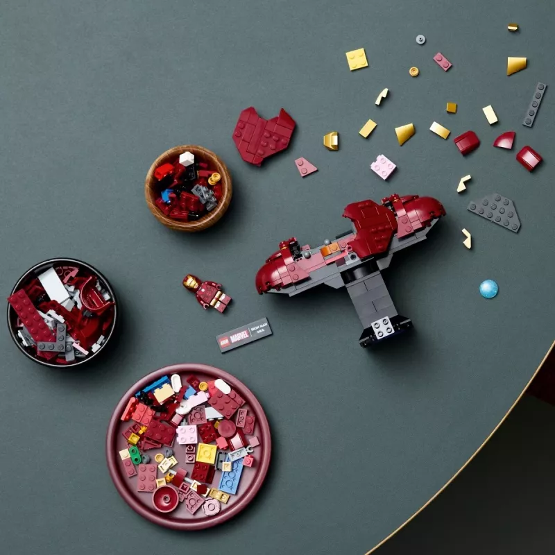 LEGO konstravimo rinkinys Marvel Super Heroes Geležinis žmogus MK4 3D modelis, 436 detalės, 1 minifigūrėlė, nuo 18 m.