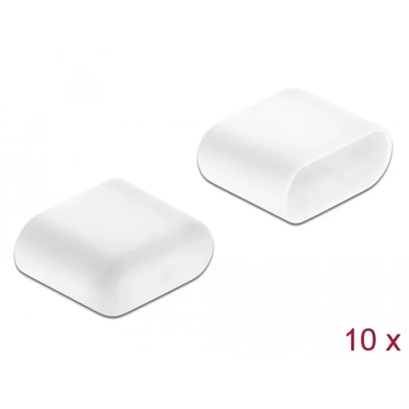 Dulkių dangtelis DeLOCK USB Type-C vyriškas 10 vnt. baltas