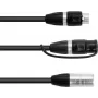 Adapterinis kabelis EUROLITE 30227869 IP XLR 3 kontaktų kištukas į 2× IP XLR 3 kontaktų lizdą