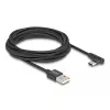 DeLOCK USB 2.0 kabelis, USB-A (vyriškas) į USB-C (vyriškas, kampuotas), 3 m, juodas