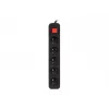 Lanberg PS1-05E-0300-BK ilgintuvas su 5 lizdais, 3 m, juodas, su jungikliu