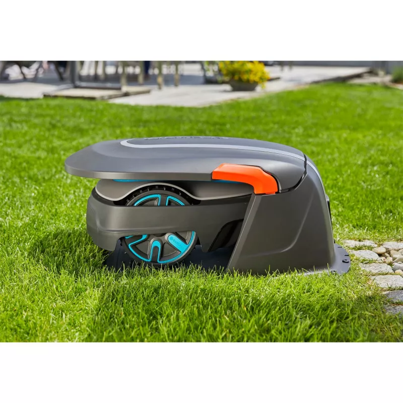 Garažas robotinei vejapjovei, pastogė Pilka/turquoise, skirta SILENO life, SILENO city
