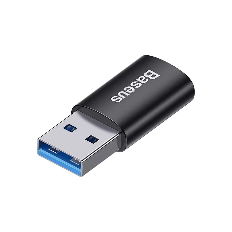 Adapteris Baseus Ingenuity USB Type-A (moteriška) į USB Type-C (vyriška) 10 Gbit/s, juodas, 14×22×8 mm