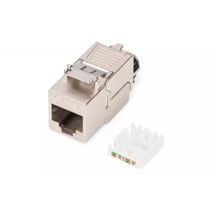 Keystone modulis Digitus CAT 8.1 RJ-45 ekranuotas baltas