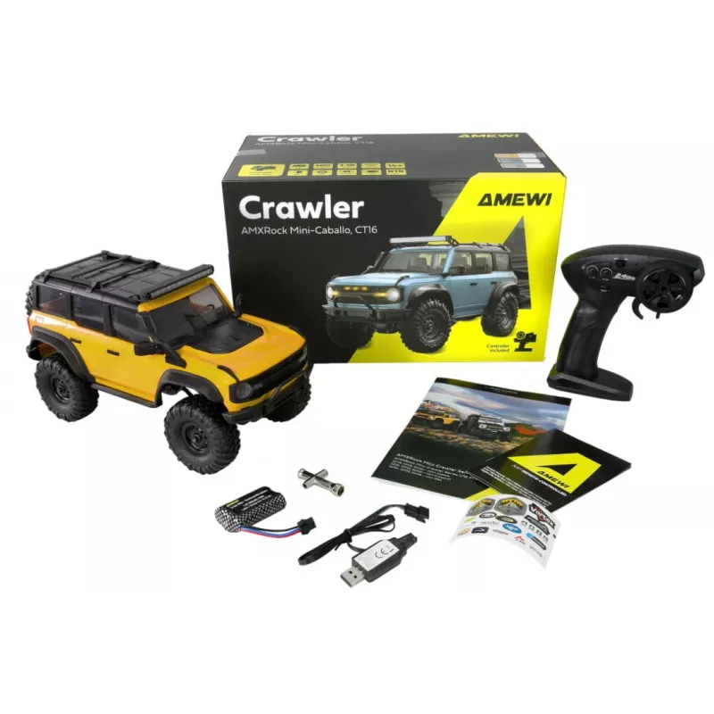 RC visureigis Amewi Mini-Cabalo AMXRock 4WD 1:16 RTR, elektrinis, paruoštas važiavimui